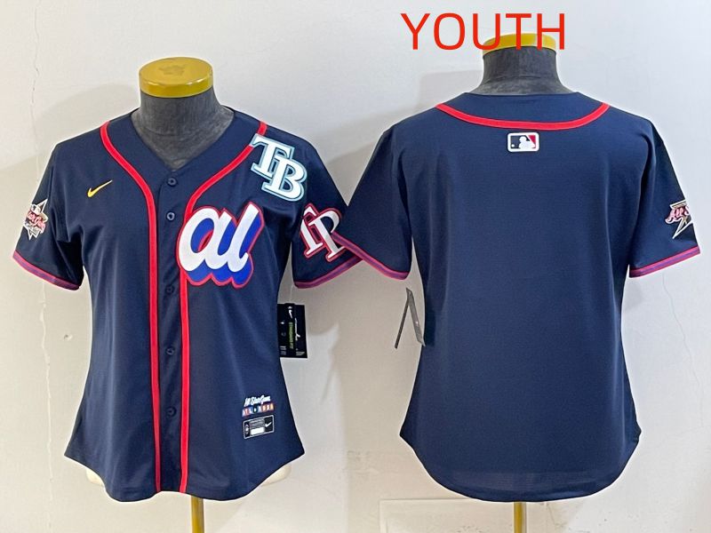 Youth 2025 Tampa Bay Rays Blank Drak Blue All star Nike MLB Jersey style 02